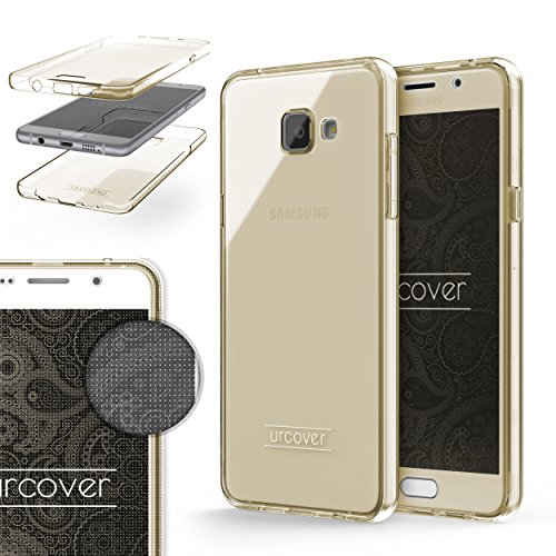 Urcover TPU Ultra Slim 360 Grad Hülle kompatibel mit Samsung Galaxy A7 (2016) Handyhülle Schutzhülle Case Cover Etui Champagner Gold von Urcover