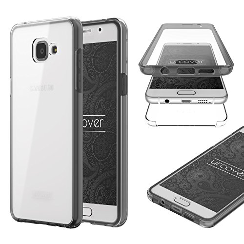 Urcover Touch Case 2.0 kompatibel mit Samsung Galaxy A5 (2016) Hülle Grau Transparent I 360 Grad Rundum-Schutz Cover [Unbreakable Case bekannt aus Galileo] Clear Full Body Handy-Tasche von Urcover