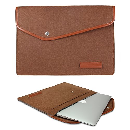 Urcover Universal 15,4 Zoll (50 cm) Laptoptasche in Moskau Braun Design [ Filz mit Knopfverschluss ] Notebook Hülle Tablet-Tasche Sleeve von Urcover