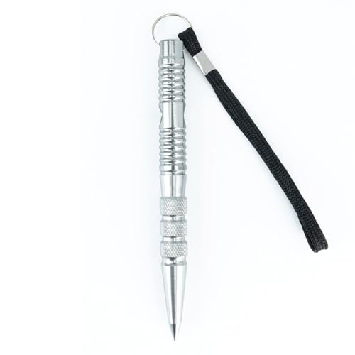 UroClysmic Multifunktionaler Schlüsselanhänger mit Ergonomischem Griff – Notfallhammer und Glasbrecher für Notsituationen, 2 Verwendungsoptionen für Sicherheit und Schutz, Silber von UroClysmic