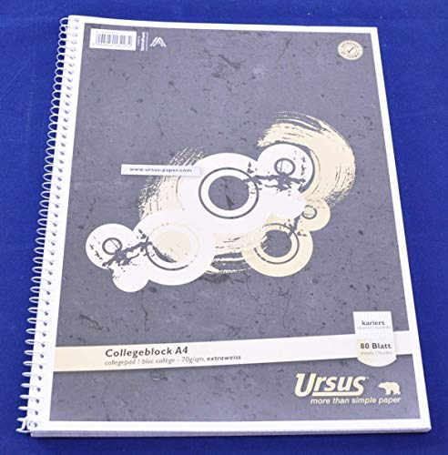 Ursus Basic 04433020 Collegeblock A4 80 Blatt 70g/qm 5mm kariert von Ursus