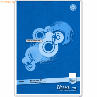 Ursus Briefblock A5 70g 50 Blatt blanko von Ursus