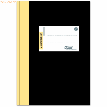 Ursus Geschäftsbuch A4 144 Blatt 80g/qm liniert schwarz von Ursus