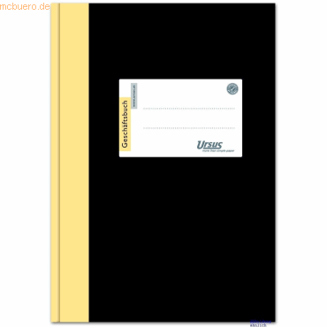 Ursus Geschäftsbuch A4 192 Blatt 80g/qm liniert schwarz von Ursus