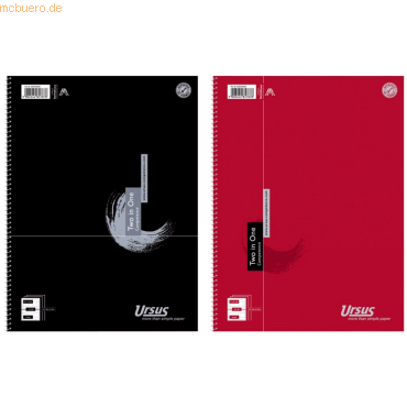 Ursus Kollegblock Competenz Two in One A4 70g/qm 80 Blatt liniert/kari von Ursus