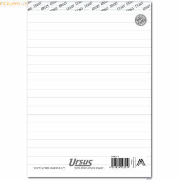 Ursus Notizblock A5 liniert 60g/qm 48 Blatt von Ursus