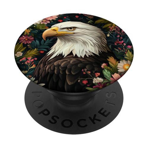 Wildblumen Adler Schwarz PopSockets Klebender PopGrip Wildblumen Adler Schwarz PopSockets Klebender PopGrip von Usa American Accessories
