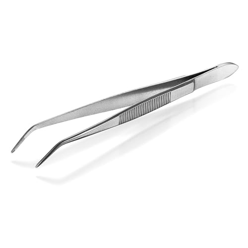 Usbeck Vernickelt Pinzette, Gebogen, Spitz, 145mm Länge von Usbeck