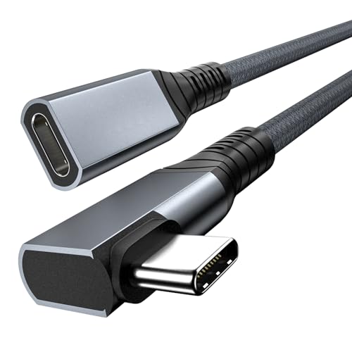 USB 4 Verlängerungskabel 240W 0.6M, Winkel USB4 Thunderbolt 4/3 Verlängerung 40Gbps/8K@60Hz Video, PD3.1 USB C Stecker auf Buchse Kabel für iPhone 15, MacBook Pro/Air, iPad Pro, Galaxy S24 S23 von UseBean