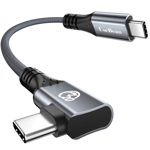 UseBean 240W USB C auf USB C Kabel 0.2M,rechtwinkliges USB 3.2 Gen 2X2 20Gbps Datenkabel,PD 3.1 Typ C auf C Schnellladung,4K Video Kabel für iPhone 15 Pro Max,Galaxy S23/S22,iPad MacBook Pro von UseBean
