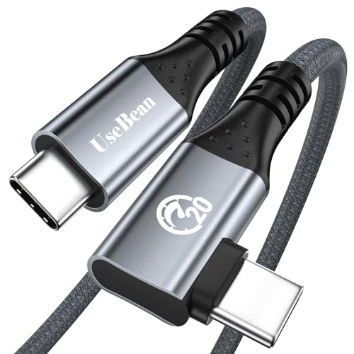 UseBean 240W USB C auf USB C Kabel 2M, rechtwinkliges USB 3.2 Gen 2X2 20Gbps Datenkabel, PD 3.1 Typ C auf C Schnellladung,4K Video Kabel für iPhone 15 Pro Max, Galaxy S23/S22, iPad MacBook Pro von UseBean