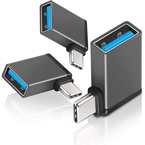 UseBean USB C auf USB Adapter 90 Grad (3 Stück), Winkel USB C auf USB 3.0, Winkelstecker Thunderbolt 3/4 auf USB A Buchse, Typ C OTG für iPhone 15 Pro Max,Galaxy S24/S23/S22,iPad MacBook Pro von UseBean