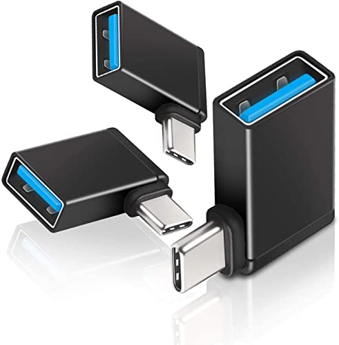 UseBean USB C auf USB Adapter 90 Grad (3 Stück), Winkel USB C auf USB 3.0, Winkelstecker Thunderbolt 3/4 auf USB A Buchse, Typ C OTG für iPhone 15 Pro Max,Galaxy S24/S23/S22,iPad MacBook Pro von UseBean