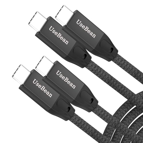 UseBean USB C auf USB C Kabel 100W 0.5M(2 Stück), Kurz USB 3.2 Gen2X2 20Gbps Typ-C Ladekabel 5A PD Schnellladekabel,4K@60Hz Videoausgang,für Thunderbolt 3/4 MacBook Pro,iPad Air,Galaxy S23/S22 von UseBean