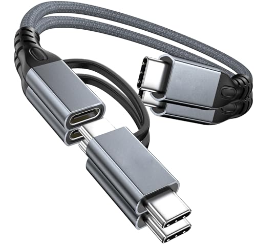 UseBean USB C auf USB C Kabel 240W 0.2M [2 Stück], USBC 3.2 Gen 2 Ladekabel 20Gbps Datenkabel,4K@60Hz Kurz USB-C Verlängerungskabel für iPhone 15 Pro iPad Pro Air Mini MacBook Galaxy S23,Pixel von UseBean