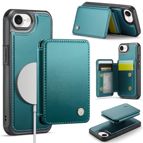 Usroom Kompatibel mit Magsafe Schutzhülle für iPhone 16E, magnetischer Kartenhalter, RFID-blockierend, 2-in-1, abnehmbarer Ständer, stoßfeste Abdeckung für Damen und Herren, Blaugrün Usroom Kompatibel mit Magsafe Schutzhülle für iPhone 16E, magnetischer Kartenhalter, RFID-blockierend, 2-in-1, abnehmbarer Ständer, stoßfeste Abdeckung für Damen und Herren, Blaugrün von Usroom