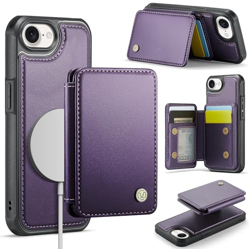 Usroom Kompatibel mit Magsafe Schutzhülle für iPhone 16E, magnetischer Kartenhalter, RFID-blockierend, 2-in-1, abnehmbarer Ständer, stoßfeste Abdeckung für Damen und Herren, Lila Usroom Kompatibel mit Magsafe Schutzhülle für iPhone 16E, magnetischer Kartenhalter, RFID-blockierend, 2-in-1, abnehmbarer Ständer, stoßfeste Abdeckung für Damen und Herren, Lila von Usroom