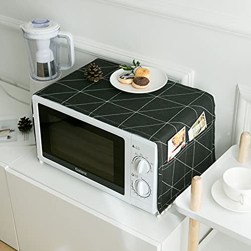 Schwarz und Weiß Geometrisches Design Rutschfest Mikrowelle Backofen Staubschutz Dekoration Küche Waschmaschine Abdeckung Handtuch von Utobanh