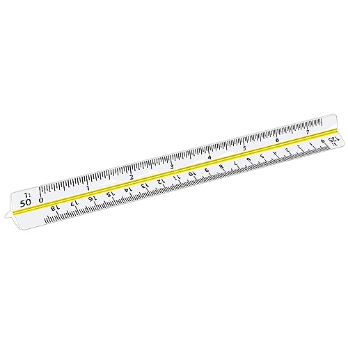 Utoolmart Architektonisches Maßstab-Lineal und Ingenieur-Maßstab, graviertes Plastik, dreieckiges Lineal, Zeichenwerkzeug, 15 cm Messbereich, 1 Stück von Utoolmart