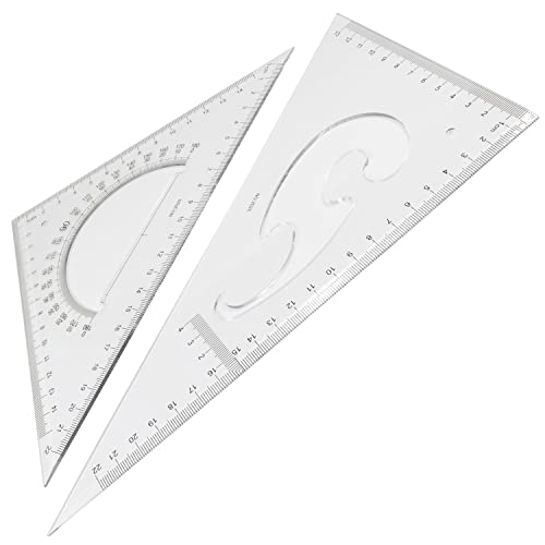 Utoolmart Dreiecks-Lineal, Mathe-Geometrie-Werkzeug, Lineal-Sets, großes Dreieck-Lineal, quadratisches Set, 1 Stück, 25 cm Messbereich 1 Stück von Utoolmart