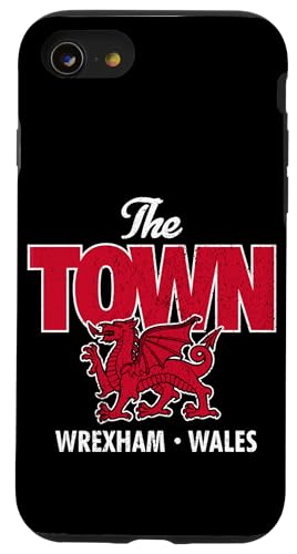 The Town Wrexham Wales, walisischer Drache, Used-Look Hülle für iPhone SE (2020) / 7 / 8 von Utopia Sport Wrexham Shop