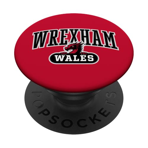Wrexham Wales Peeking Walisischer Drache, schwarzer Aufdruck PopSockets Klebender PopGrip von Utopia Sport Wrexham Shop