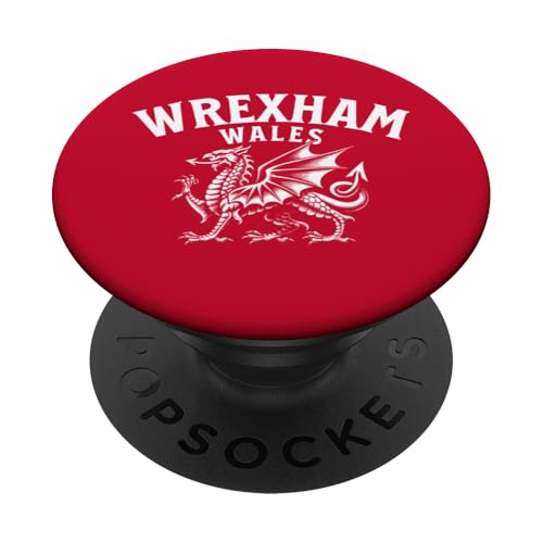 Wrexham Wales gewölbt über walisischen Drachen PopSockets Klebender PopGrip von Utopia Sport Wrexham Shop