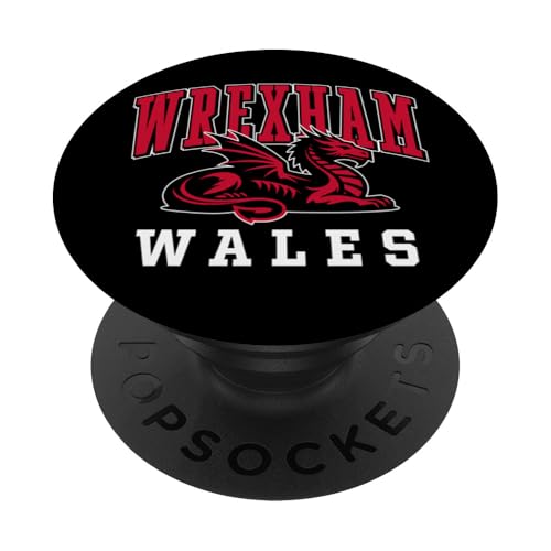 Wrexham Wales sitzender walisischer Drache PopSockets Klebender PopGrip von Utopia Sport Wrexham Shop