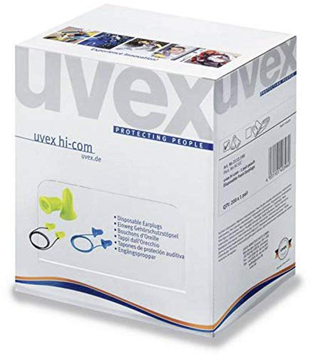 Uvex Hi-com Ohrstöpsel Minidispenserbox, 100 Paare, Unisex, Einheitsgröße, Limette von uvex