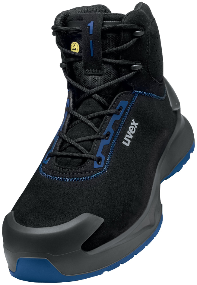 uvex 1 x-craft Schnürstiefel S2, schwarz / blau, Größe 44 von Uvex