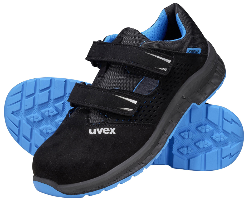 uvex 2 trend Sicherheits-Sandale S1P, schwarz/blau, Gr. 43 von Uvex