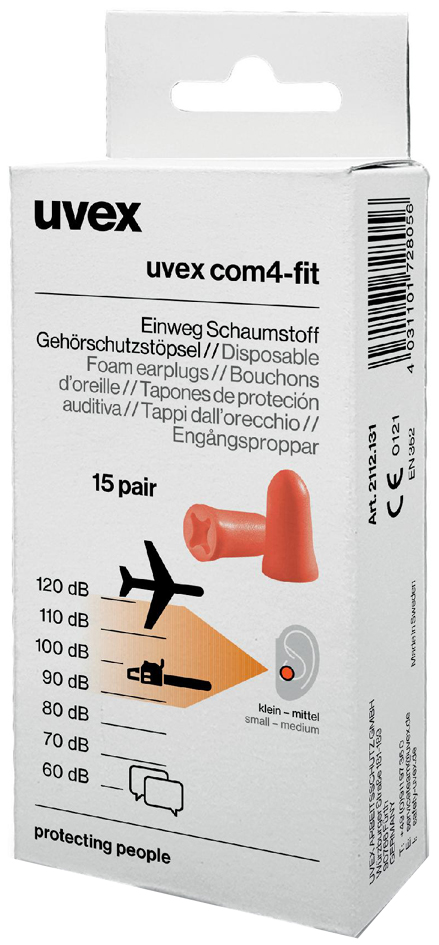 uvex Einweg-Gehörschutzstöpsel com4-fit, orange, Größe S uvex Einweg-Gehörschutzstöpsel com4-fit, orange, Größe S von Uvex