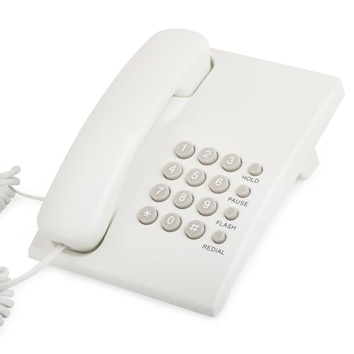 Kabelgebundenes Festnetztelefon, Uvital Desktop-Telefon für Hotel, Zuhause und Büro, keine Batterie erforderlich, einfach zu bedienen von Uvital