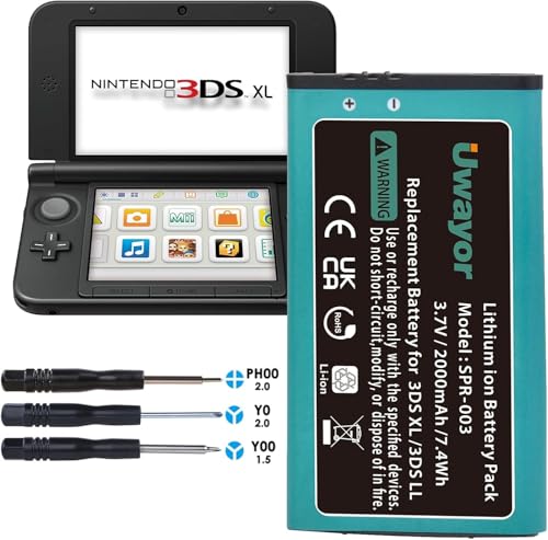Uwayor 3DS XL Akku Wiederaufladbarer SPR-003 2000mAh Lithium-Ionen-Akku für Nintendo 3DS XL New 3DS XL 3DS LL Gamepad Joypad Batterie Uwayor 3DS XL Akku Wiederaufladbarer SPR-003 2000mAh Lithium-Ionen-Akku für Nintendo 3DS XL New 3DS XL 3DS LL Gamepad Joypad Batterie von Uwayor