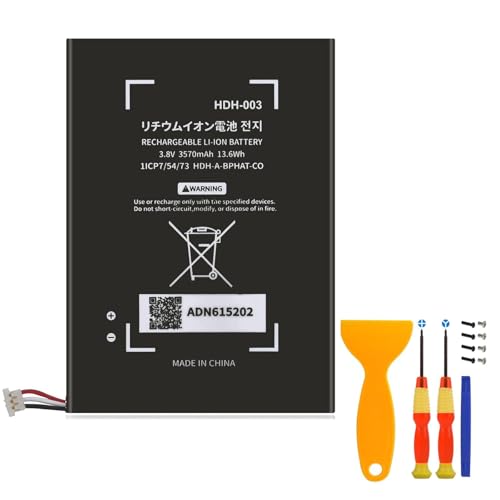 Uwayor AKKU HDH-003 Ersatzakku kompatibel mit für Switch Lite Spielkonsole, 3.8V 3570mAh wiederaufladbarer Akku mit Werkzeug von Uwayor