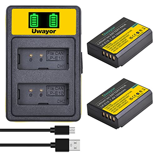 Uwayor Akku 1600mAh LP-E10 Ersatz Akku ladegerät 2per Akku für Canon LP E10 Canon EOS Rebel T3 T5 T6 T7 T100 Kiss X50 X70 X80 X90 1100D 1200D 1300D 1500D 4000D Uwayor Akku 1600mAh LP-E10 Ersatz Akku ladegerät 2per Akku für Canon LP E10 Canon EOS Rebel T3 T5 T6 T7 T100 Kiss X50 X70 X80 X90 1100D 1200D 1300D 1500D 4000D von Uwayor