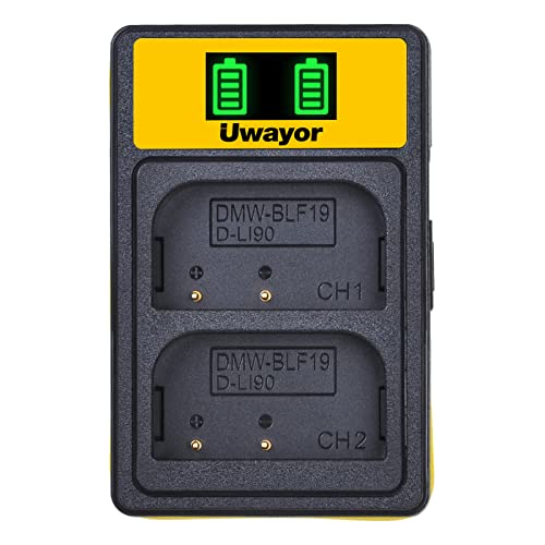 Uwayor DMW-BLF19 Ladegerät Kamera Akku Ladegerät Kit USB Akku Ladegerät für DMW-BLF19 Lumix DMC-GH3, DMC-GH4, DC-GH5, DC-GH5S, DC-G9，DMC-GH4K，DMC-GH3K von Uwayor