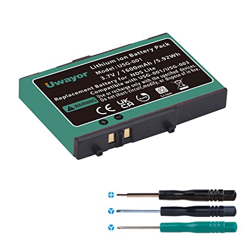 Uwayor DS Lite Akku 1600mAh Wiederaufladbarer Lithium-Ionen-Akku für Nintendo DS Lite Spielekonsole von Uwayor