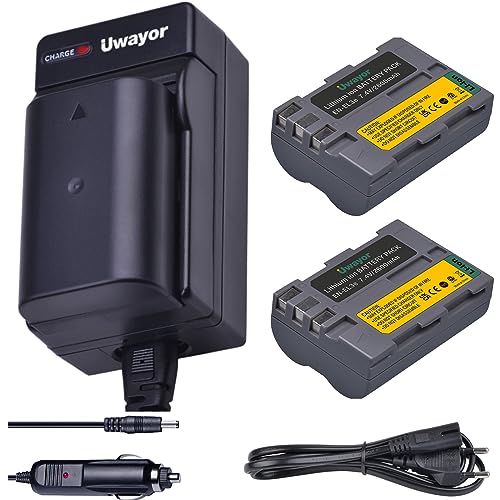 Uwayor EN-EL3e Akku 2600mAh Kamera Ladegerät Set Ersatz Akku Kit USB Akku Ladegerät für Nikon EN EL3e, EL3, EL3a, für Nikon D700, D300s, D300, D200,D70s, MH-18, MH-18a, MH-19, MB-D200 von Uwayor