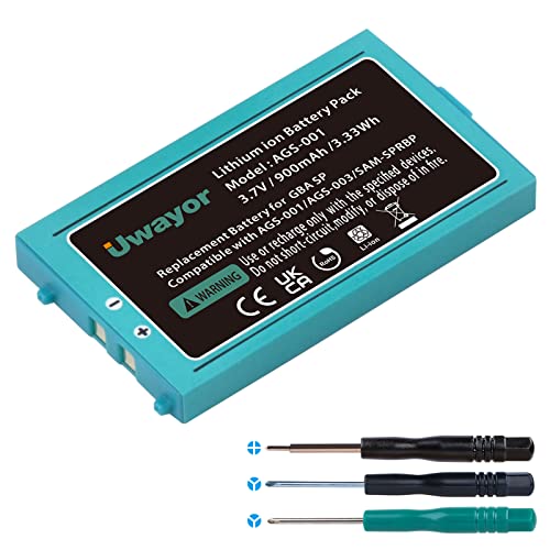 Uwayor GBA SP Akku 900mAh Ersatzakku kompatibel für Nintendo Gameboy Advance SP Akku mit Tool Pack Kit Uwayor GBA SP Akku 900mAh Ersatzakku kompatibel für Nintendo Gameboy Advance SP Akku mit Tool Pack Kit von Uwayor