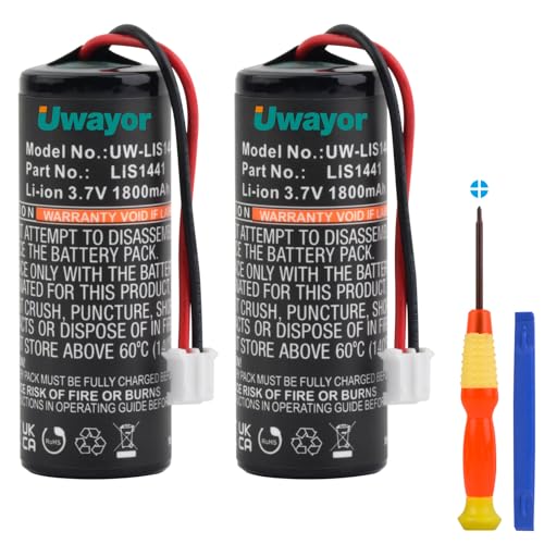 Uwayor LIS1441 Ersatzakku 1800mAh Akku für PS3 Move Motion Controller 2-Pack CECH-ZCM1E CECH-ZCM1U Playstation Move Motion Controller, 3.7V von Uwayor