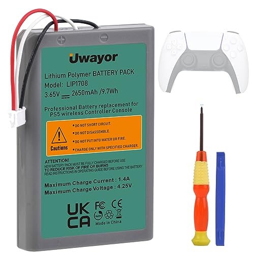 Uwayor PS5 Controller Akkus für Sony Playstation 5 Controller 2650mAh PS5 Akku Hohe Kapazität PS5 Wireless-Controller Battery Uwayor PS5 Controller Akkus für Sony Playstation 5 Controller 2650mAh PS5 Akku Hohe Kapazität PS5 Wireless-Controller Battery von Uwayor