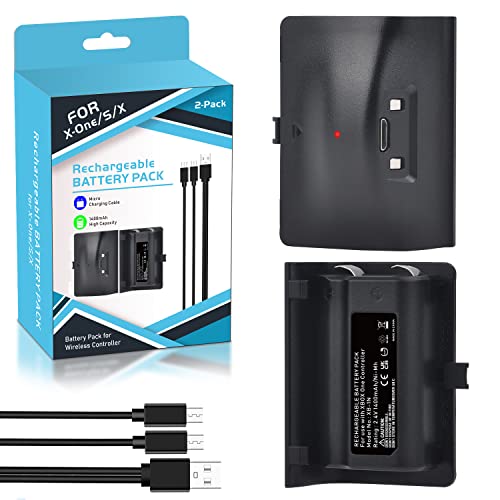 Uwayor Xbox-One Akku 2 Pack 1400mAh Xbox Controller Akku Wiederaufladbarer mit Micro-USB-Ladekabel für Xbox-One X&S Uwayor Xbox-One Akku 2 Pack 1400mAh Xbox Controller Akku Wiederaufladbarer mit Micro-USB-Ladekabel für Xbox-One X&S von Uwayor