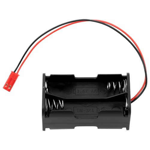 Batteriehalter Kunststoff Aufbewahrungsbox Pack Empfänger Fall 4 x AA Batterie Einsatzfach Behälter für 1/8 1/10 RC Modell HSP (Schwarz) von UxradG