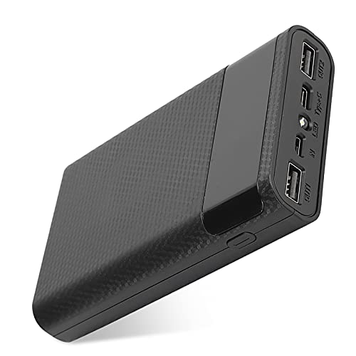 Power Bank, 4 x 18650 Akkuladegerät Bank DIY Installation Universelles kleines ABS-Material Schweißfrei zum Aufladen von Mobiltelefonen(Schwarz) von Uxsiya