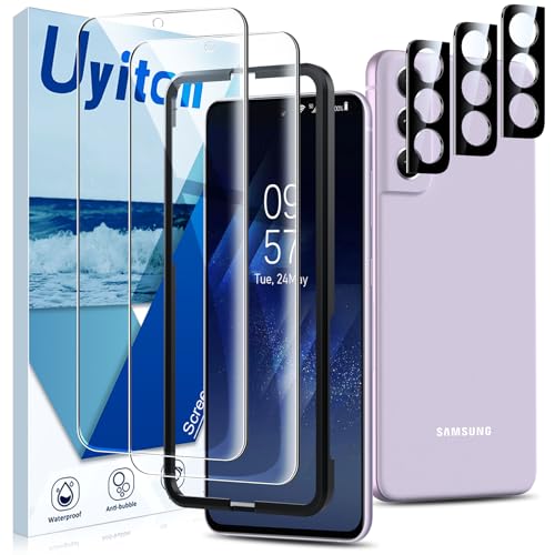 Uyiton Schutzfolie für Samsung Galaxy S21 FE 5G Panzerfolie, [2 Stück Schutzglas und 3 Stück Kameraschutz],9H Härte Folie Displayschutz für Samsung S21 FE von Uyiton