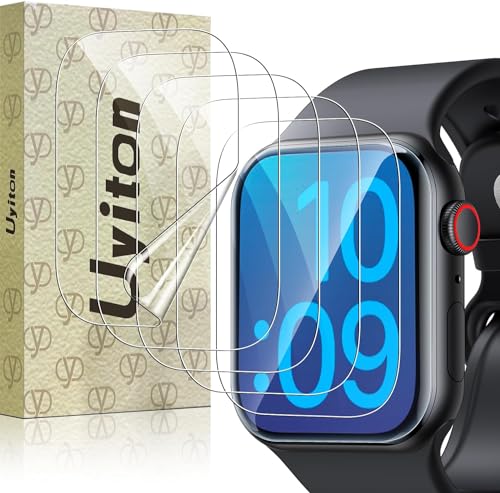Uyiton für Apple Watch 40/41mm Series 9/8/7/6/SE Schutzfolie, 5 Stück Weich EPU Folie [Selbstheilung] HD-Klar Anti-Staub Displayschutz Folie für iWatch 40/41mm von Uyiton