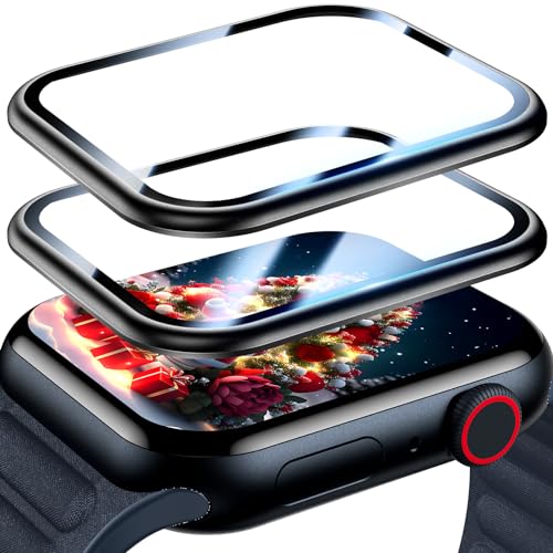 Uyiton für Apple Watch 40MM Series 6/5/4/SE/SE2 Schutzfolie, 2 Stück Aluminiumlegierung Displayschutz [Vollständige Abdeckung] 9H Härte Schutzglas HD-Klar Anti-Staub Folie für iWatch 40MM von Uyiton