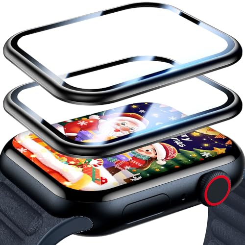 Uyiton für Apple Watch 41MM Series 9/8/7 Schutzfolie, 2 Stück Aluminiumlegierung Displayschutz [Vollständige Abdeckung] 9H Härte Schutzglas HD-Klar Anti-Staub Folie für iWatch 41MM von Uyiton