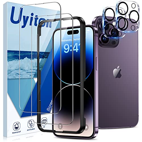 Uyiton für iPhone 14 Pro Schutzglas 9H Härte Panzer Schutz Glas Displayschutzfolie für iPhone 14 Pro Folie und Kameraschutz von Uyiton